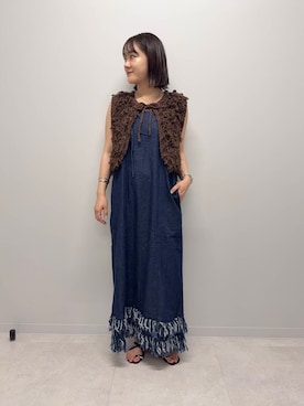 「骨格ストレート」｜「KBF（ケイビーエフ）のアイテム（ニット/セーター）」を使った、あおいさん（レディース・158cm）の夏コーディネート