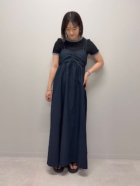 「柄物」｜「アイテム（ワンピース/ドレス）」を使った、あおいさん（レディース・158cm）の夏コーディネート