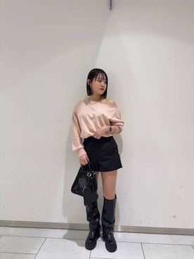 「kbf_ootd」｜「アイテム（スウェット）」を使った、あおいさん（レディース・158cm）の冬コーディネート