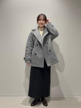 「URBAN RESEARCH Sonny Label（アーバンリサーチサニーレーベル）の『UR TECH』蓄熱ジャージーIラインスカート（スカート）」を使った、あおいさん（レディース・158cm）の冬コーディネート