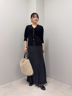 「アイテム（レインシューズ）」を使った、あおいさん（レディース・158cm）の秋コーディネート