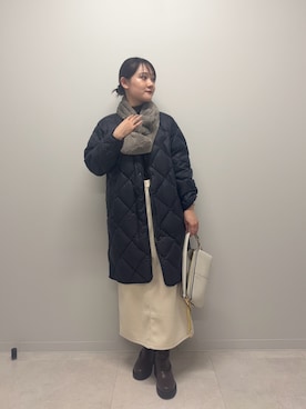 「アイテム（ファッション雑貨）」を使った、あおいさん（レディース・158cm）の冬コーディネート