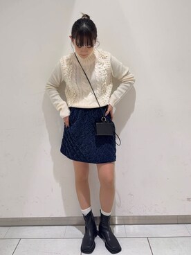 「アイテム（財布）」を使った、あおいさん（レディース・158cm）の冬コーディネート