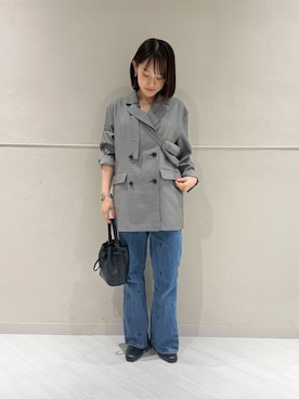 「URBAN RESEARCH DOORS（アーバンリサーチドアーズ）のスクエアトゥリボンミュール（サンダル）」を使った、あおいさん（レディース・158cm）の秋コーディネート