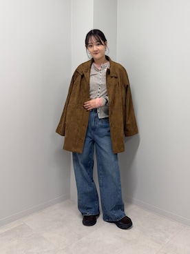 「アイテム（カバーオール）」を使った、あおいさん（レディース・158cm）の秋コーディネート