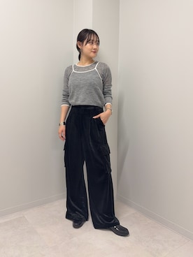 「アイテム（レインシューズ）」を使った、あおいさん（レディース・158cm）の秋コーディネート