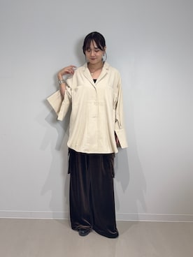 「アイテム（レインシューズ）」を使った、あおいさん（レディース・158cm）の秋コーディネート