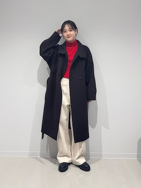 「赤アイテム」｜あおいさん（レディース・158cm）の秋コーディネート