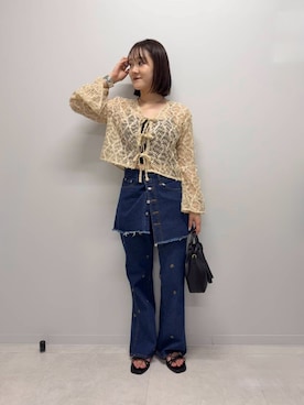 「RODE SKO（ロデスコ）のアイテム（サンダル）」を使った、あおいさん（レディース・158cm）の夏コーディネート