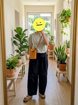 「Maison Kitsune（メゾンキツネ）のアイテム」を使った、wearradlさん（レディース・163cm）の夏コーディネート