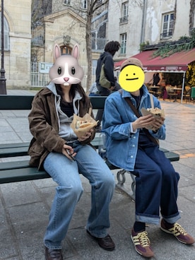 「Maison Kitsune(メゾンキツネ)のアイテム」を使った、wearradlさん(レディース・163cm)の春コーディネート