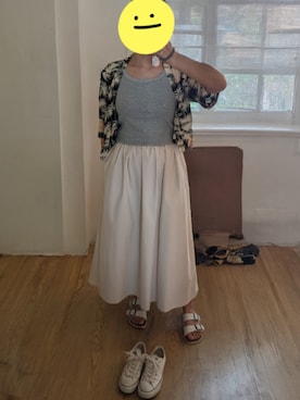 「アイテム（スカート、ホワイト系）」を使った、wearradlさん（レディース・163cm）の夏コーディネート