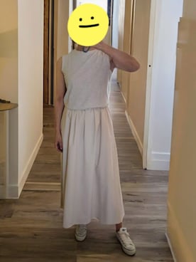 「アイテム（スカート、ホワイト系）」を使った、wearradlさん（レディース・163cm）の夏コーディネート