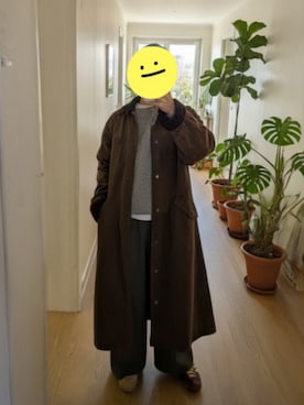 「アイテム（その他アウター、ブラウン系）」を使った、wearradlさん（レディース・163cm）の冬コーディネート
