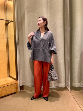 「Jena espace merveilleux（ジェナ　エスパスメルヴェイユ）の〈8/15インスタライブご紹介アイテム〉シアーデニムチュニック（シャツ/ブラウス、ブラック系）」を使った、jenachikaさん（レディース・166cm）の夏コーディネート