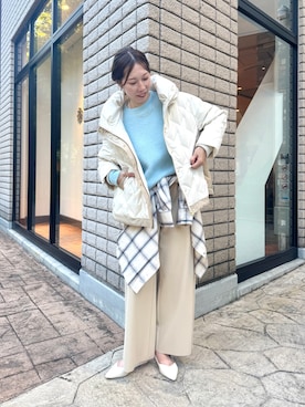 「アイテム（ダウンジャケット/コート）」を使った、jenachikaさん（レディース・166cm）の秋コーディネート