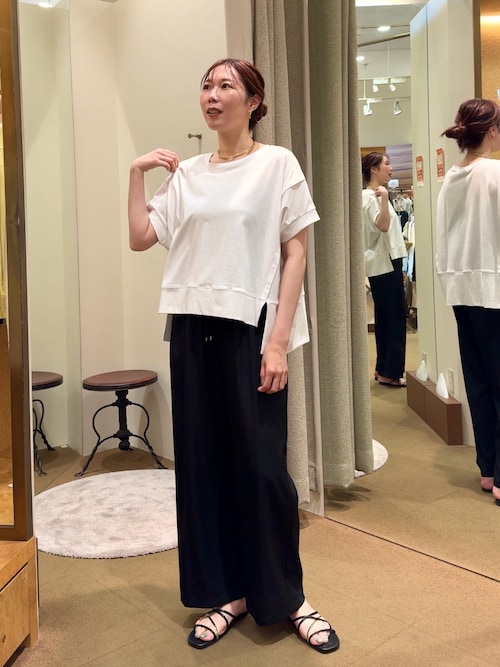 サラサラ素材で涼しく着れる】ビッグ変形Tシャツ（Tシャツ
