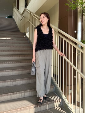 「アイテム（ベスト）」を使った、jenachikaさん（レディース・166cm）の夏コーディネート