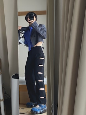 「grounds（グラウンズ）のアイテム（サンダル）」を使った、んねさん（レディース・163cm）の春コーディネート