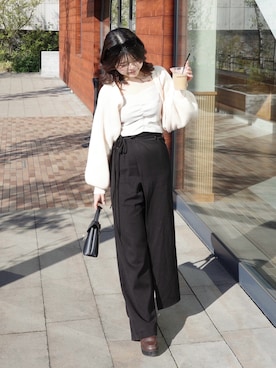 「anuans（アニュアンス）のアイテム」を使った、𝒌𝒐𝒕𝒐𝒏𝒆さん（レディース・154cm）の春コーディネート