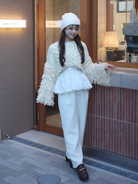 「アイテム（チューブトップ）」を使った、𝒌𝒐𝒕𝒐𝒏𝒆さん（レディース・154cm）の冬コーディネート