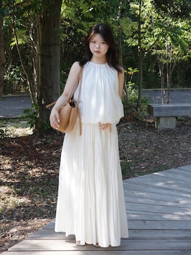 「anuans（アニュアンス）のアイテム」を使った、𝒌𝒐𝒕𝒐𝒏𝒆さん（レディース・154cm）の夏コーディネート