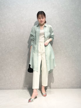 「アパレルスタッフ」｜「アイテム（サンダル）」を使った、RUNAさん（レディース・158cm）の春コーディネート