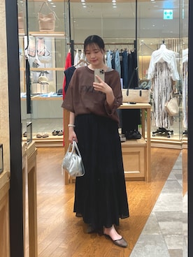 「アイテム（パンプス）」を使った、RUNAさん（レディース・158cm）の夏コーディネート