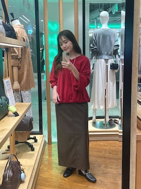 「RIVE DROITE（リヴドロワ）のレザービットローファー（ローファー）」を使った、RUNAさん（レディース・158cm）の秋コーディネート