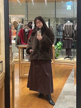 「RIVE DROITE（リヴドロワ）のアイテム（ブーツ）」を使った、RUNAさん（骨格ウェーブ・レディース・158cm）の秋コーディネート