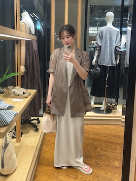 「アイテム（チョーカー）」を使った、RUNAさん（レディース・158cm）の夏コーディネート