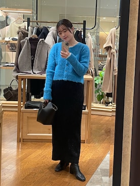 「アイテム（チョーカー）」を使った、RUNAさん（レディース・158cm）の秋コーディネート