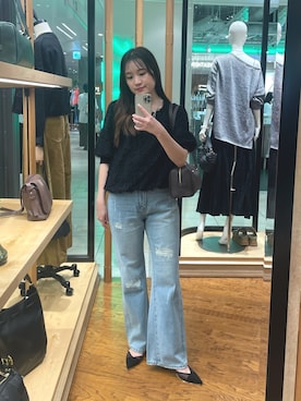 「アイテム（パンプス）」を使った、RUNAさん（レディース・158cm）の夏コーディネート