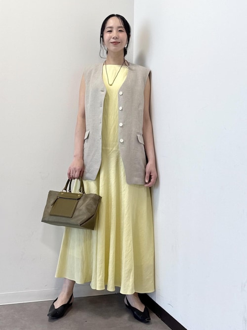 ロペ　今期　尾州リネンオーバーロングジレ セール】尾州リネンオーバーロングジレ（ベスト）｜ROPE'（ロペ