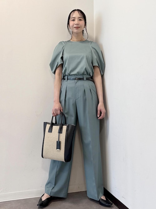 セール】クリア天竺ボリュームスリーブプルオーバー【お仕事・通勤対応  