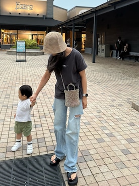 「ショッピング」｜「アイテム（帽子）」を使った、akn  さん（レディース・156cm）の夏コーディネート