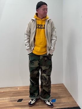 「フェイクレザー」｜「アイテム（ナイロンジャケット）」を使った、KHさん（メンズ・174cm）の冬コーディネート