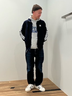 「アイテム（ナイロンジャケット）」を使った、KHさん（メンズ・174cm）の冬コーディネート