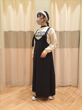 「Samansa Mos2 blue」｜「アイテム（スウェット）」を使った、mikuさん（レディース・160cm）の秋コーディネート