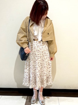 「SLURR（スラ―）のアイテム（ジャケット/アウター）」を使った、𝓢𝓪𝓴𝓲さん（レディース・159cm）の春コーディネート