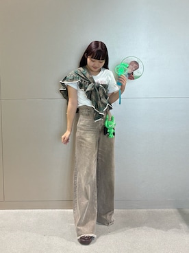 「アイテム（バンダナ/スカーフ）」を使った、Aoha.さん（レディース・160cm）の秋コーディネート