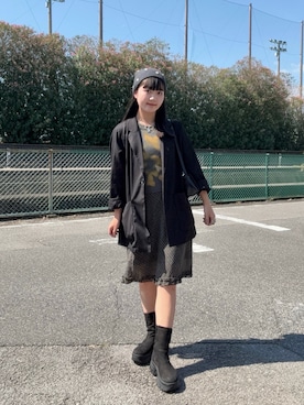 「アイテム（テーラードジャケット）」を使った、Aoha.さん（レディース・160cm）の秋コーディネート