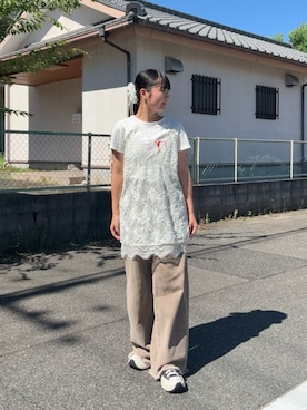 「アイテム（シャツ/ブラウス）」を使った、Aoha.さん（レディース・160cm）の夏コーディネート