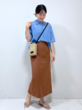 「水色」｜mayu☺︎さん（レディース・162cm）の夏コーディネート