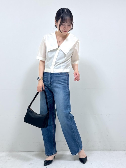 ROPEシャイニーシアーブラウス ROPE' ブラウス シャツ 「洗える」シャイニーシアーブラウス