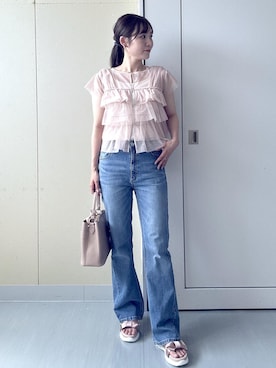 「VIS（ビス）のアイテム（パンツ）」を使った、mayu☺︎さん（レディース・162cm）の夏コーディネート