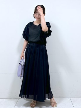 「黒」｜「アイテム（ハンドバッグ）」を使った、mayu☺︎さん（レディース・162cm）の夏コーディネート