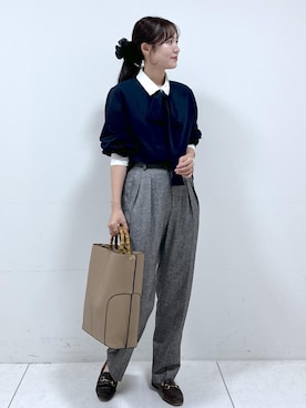 「ボウタイ」｜mayu☺︎さん（レディース・162cm）の秋コーディネート