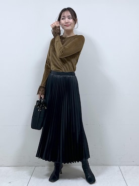 「プリーツ」｜mayu☺︎さん（レディース・162cm）の秋コーディネート