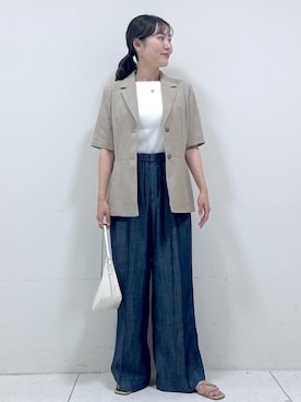 「ROPE'（ロペ）の【雑誌掲載】Ariana Bag （アリアナ バッグ）（ハンドバッグ）」を使った、mayu☺︎さん（レディース・162cm・20代）の夏コーディネート